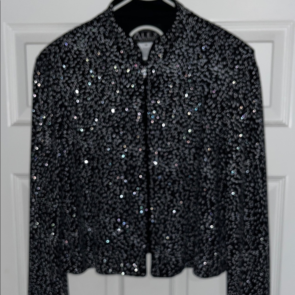Alex Evenings Black Sequin Blazer